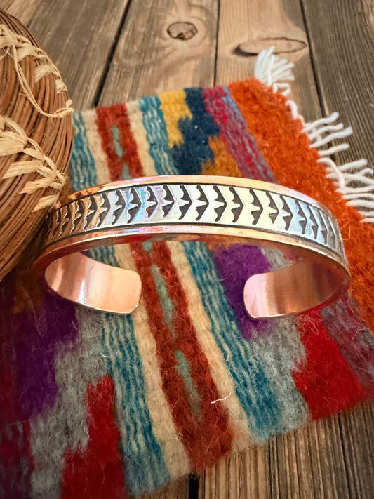 Handcrafted Copper & Sterling Silver Cuff Bracelet