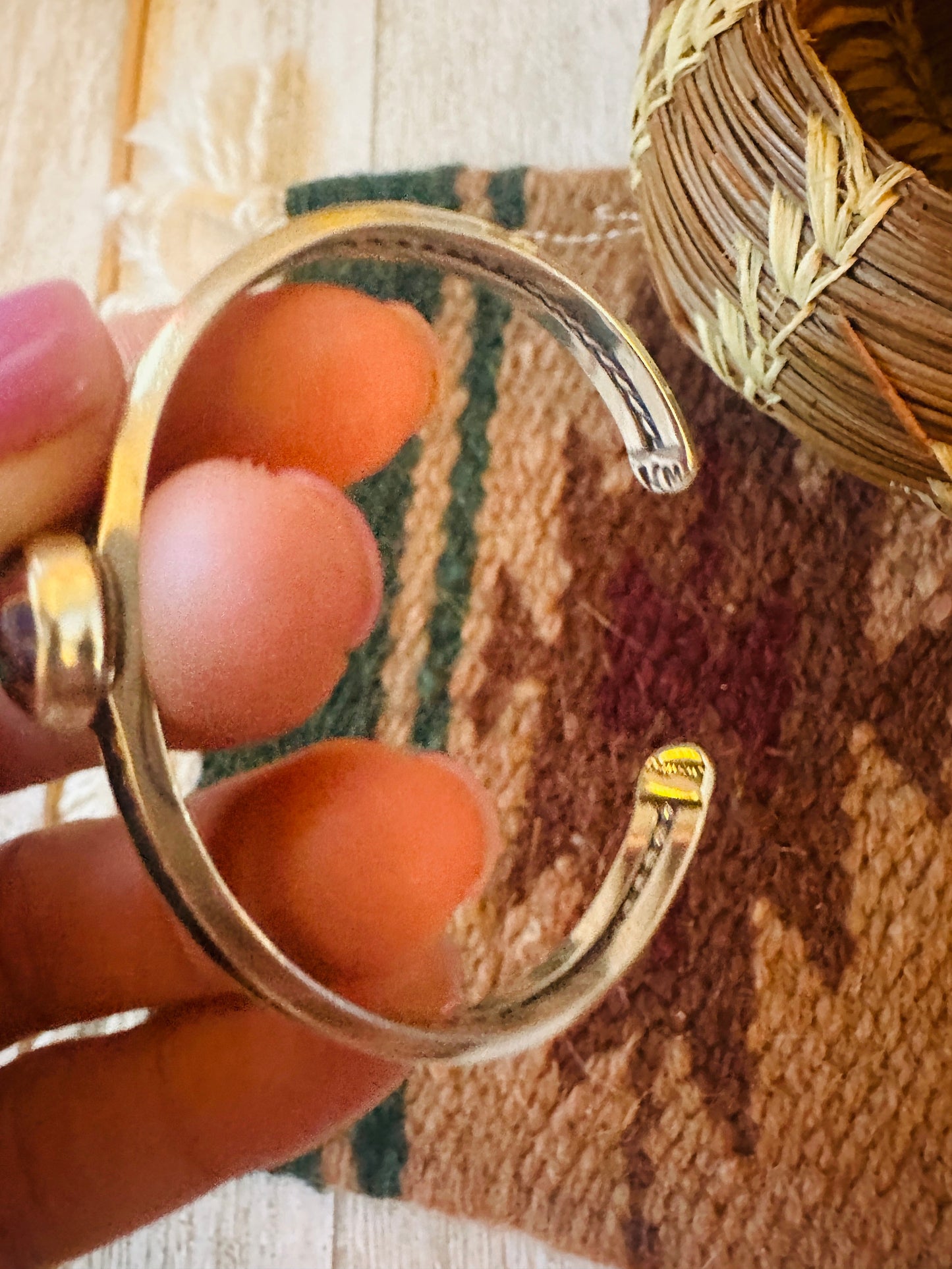 Handcrafted Pink Dream Mojave & Sterling Silver Cuff Bracelet