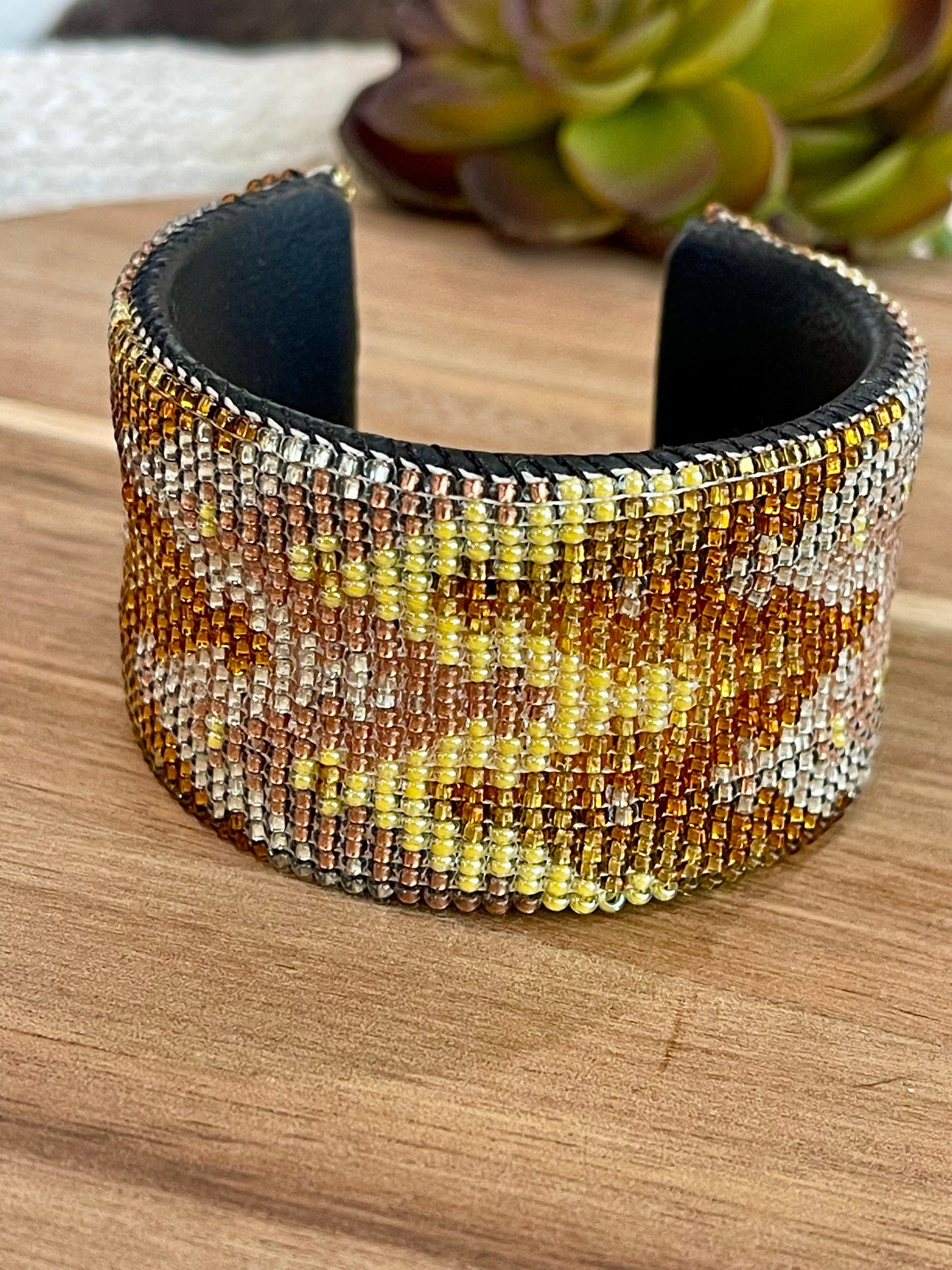 Vintage Handmade Beaded Bracelet Cuff