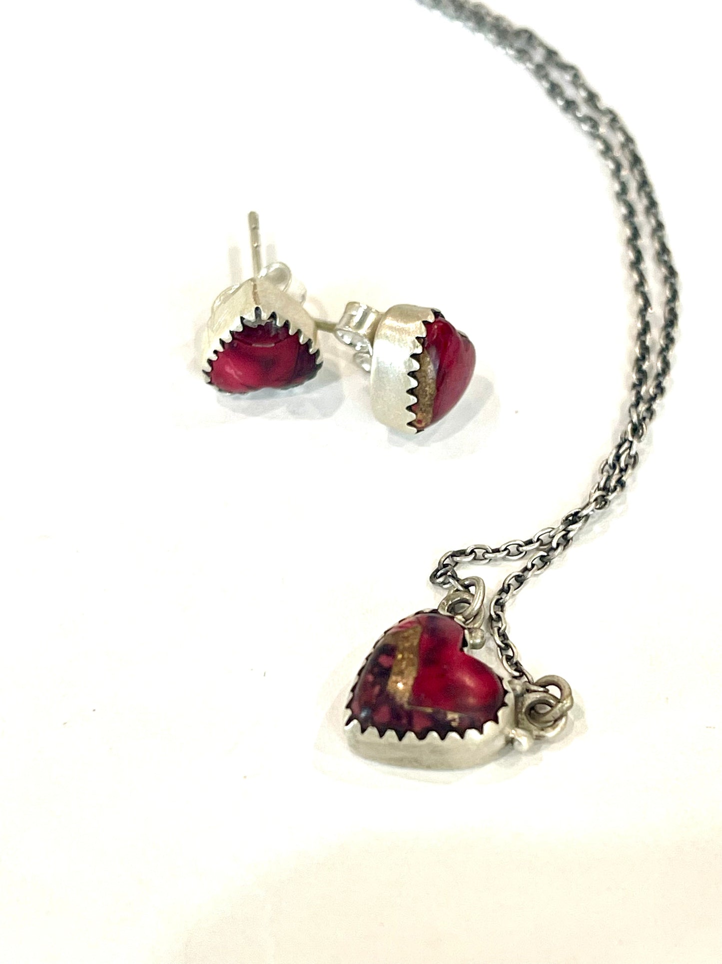 Beautiful Handmade Sterling Silver Dahlia Rose Necklace SET
