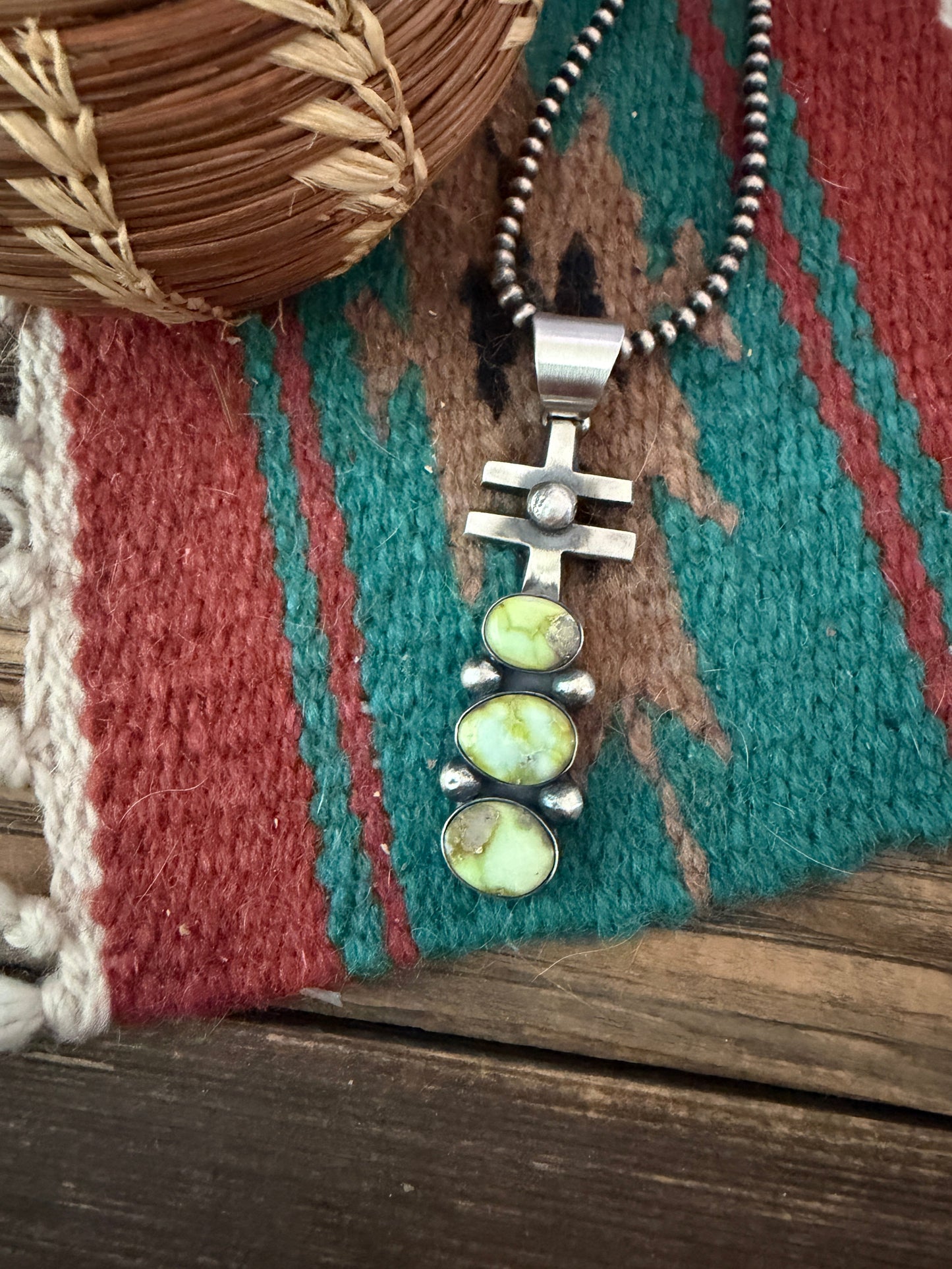Handcrafted Sterling Silver & Palomino Turquoise Pendant by Chimney Butte
