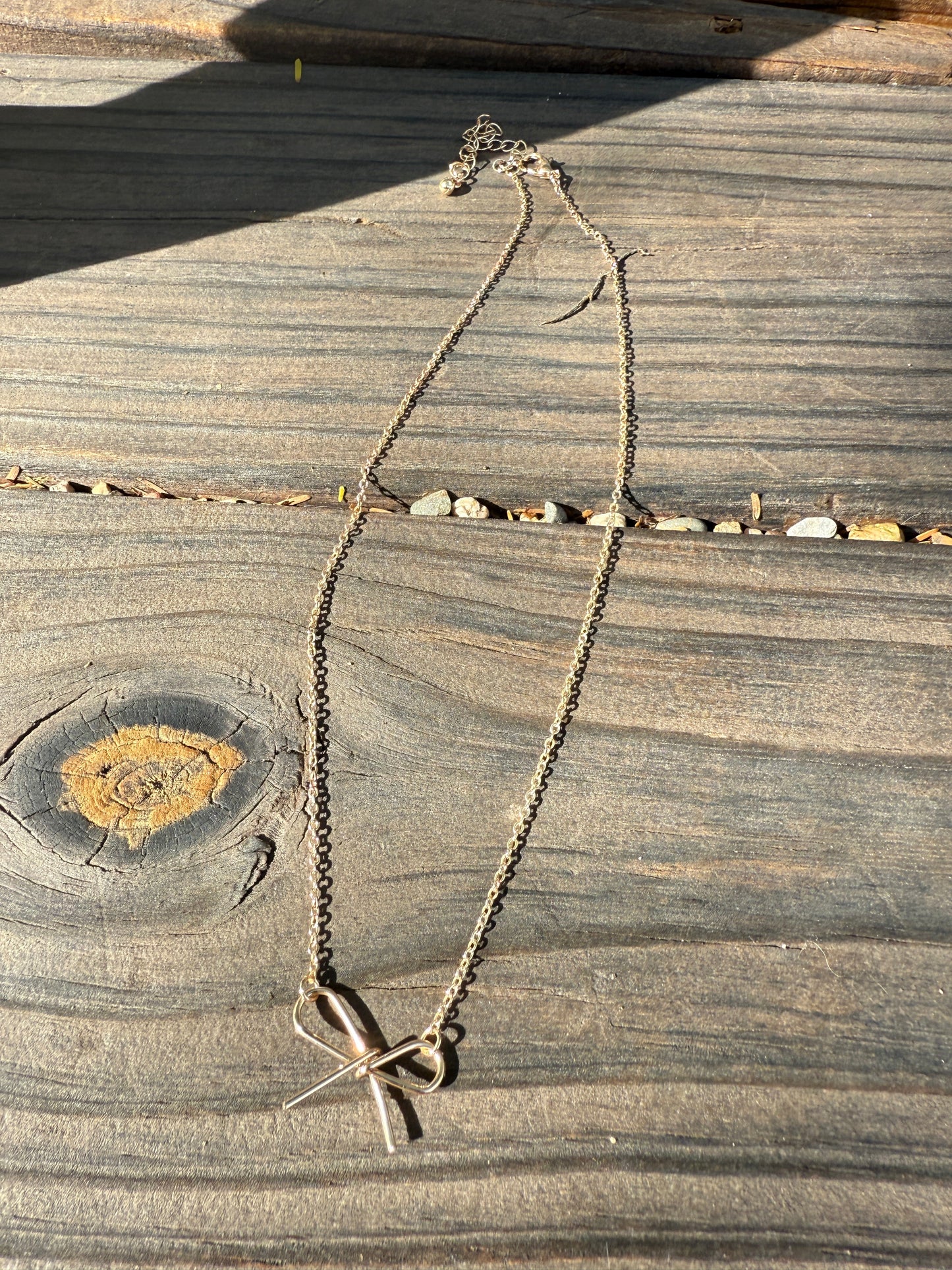 “The Golden Collection”  BOW NECKLACE Handmade 18k Gold Plated Necklace