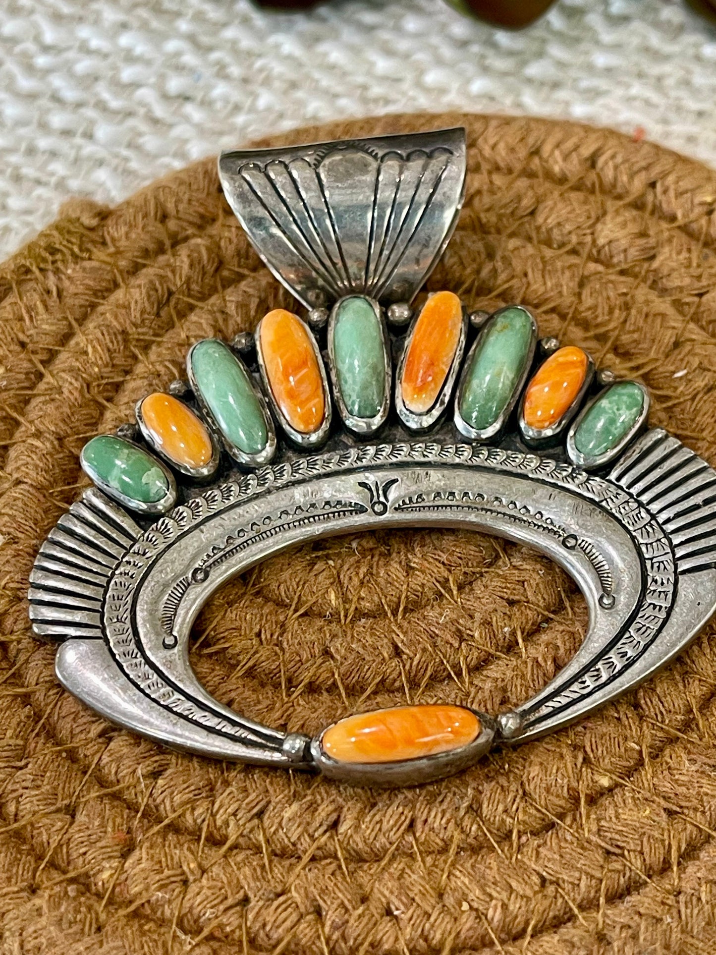 Stunning Handmade Sterling Silver & Multi Stone Cluster Pendant