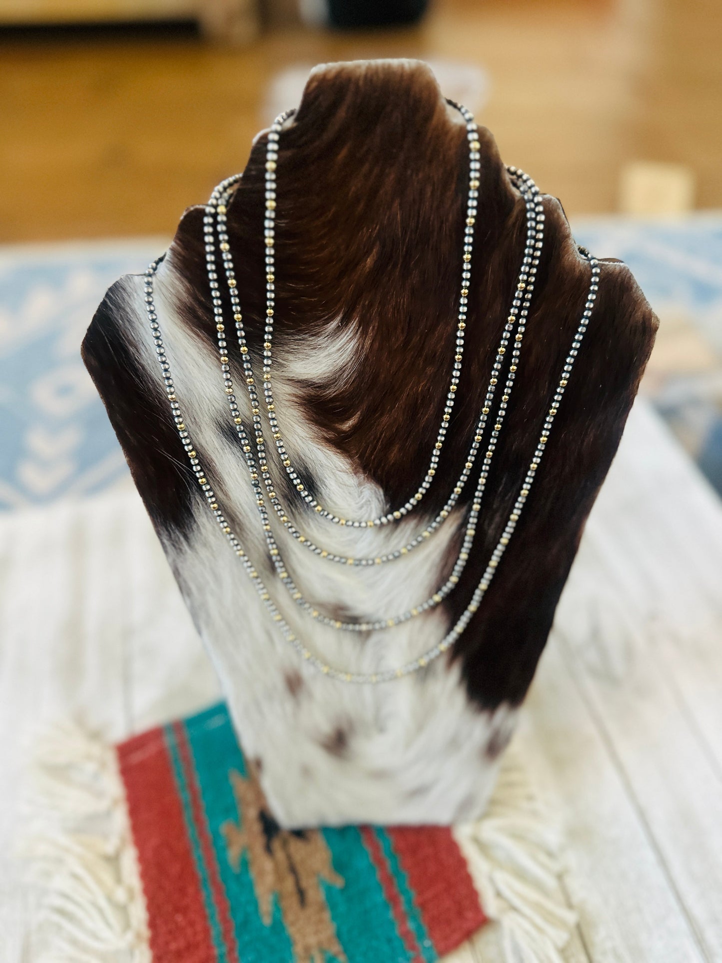 Handcrafted Sterling Silver & Gold Pearl Beaded Necklace