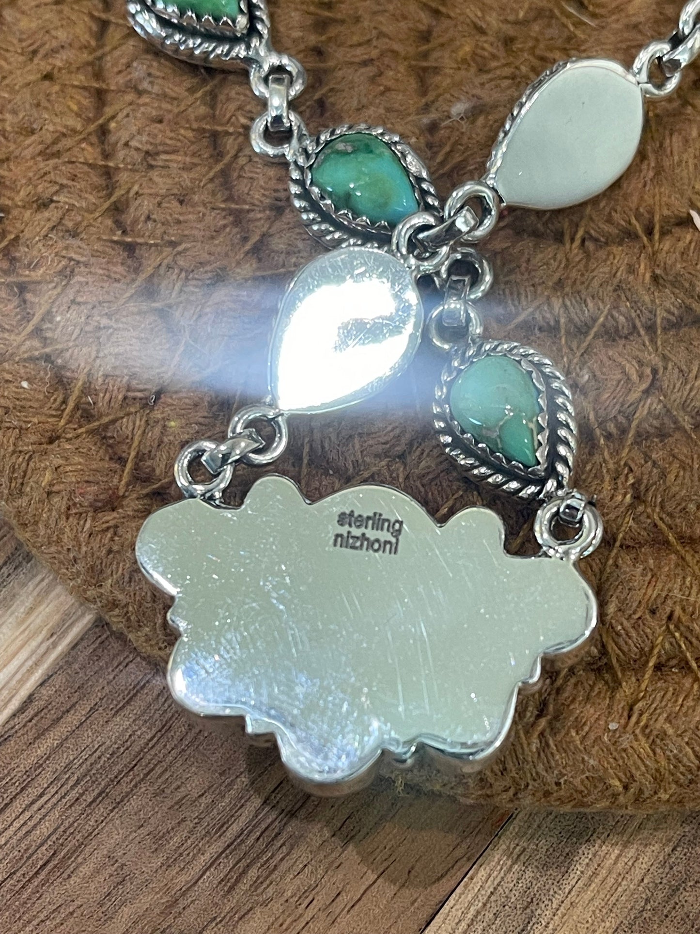 Handcrafted Sterling Silver & Sonoran Mountain Turquoise Cluster Necklace