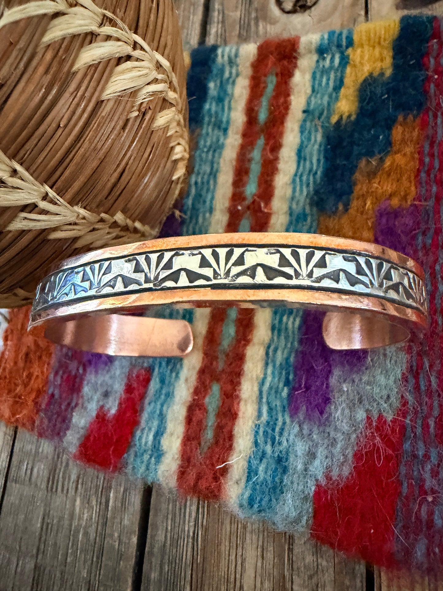 Handcrafted Copper & Sterling Silver Cuff Bracelet