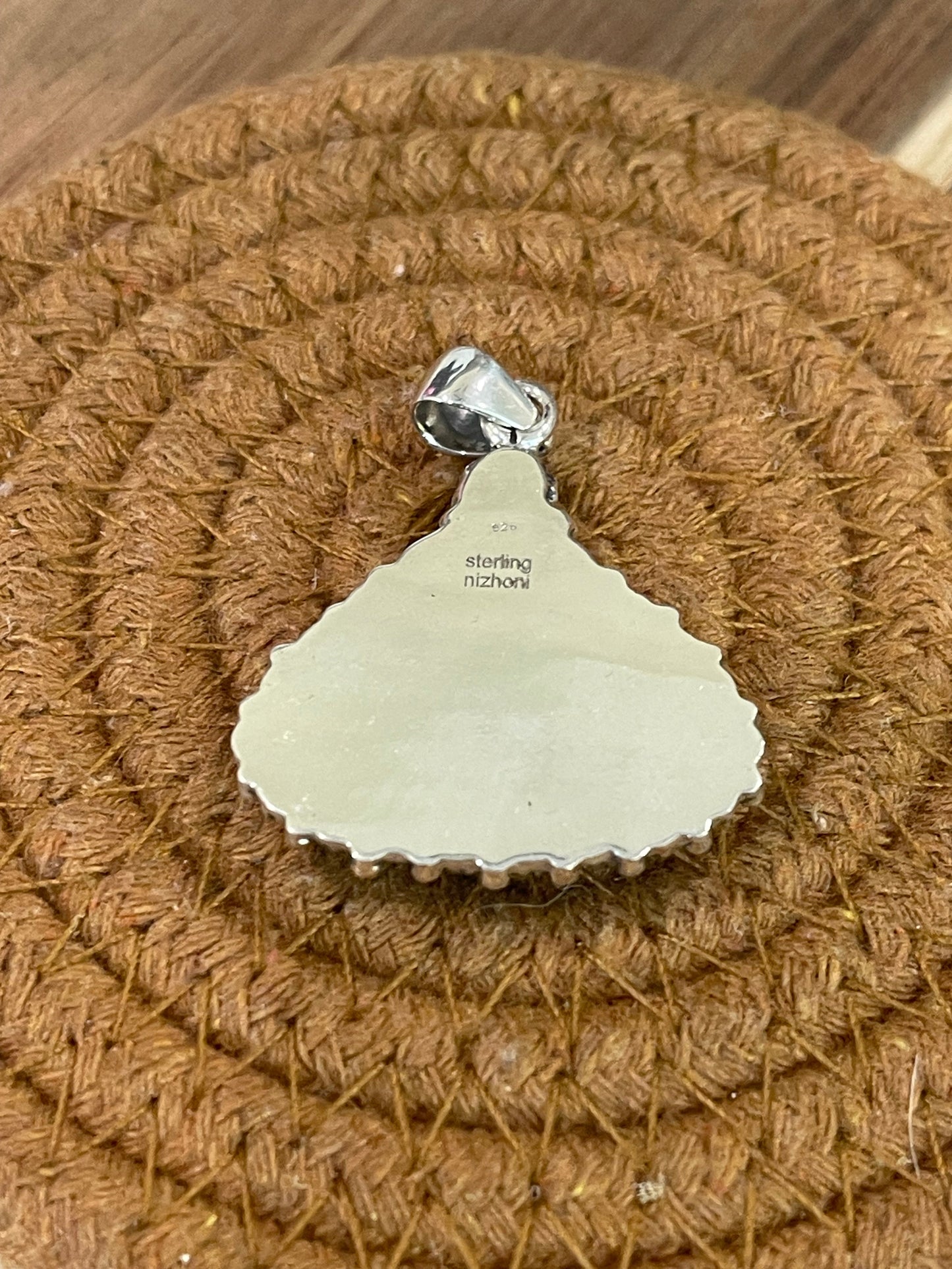 Beautiful Handmade Sterling Silver & New Lander Turquoise Pendant