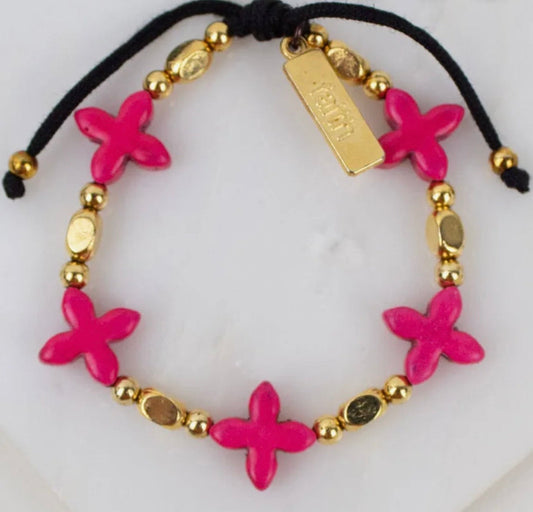 Grounded in Faith Bracelet Pink & Gold