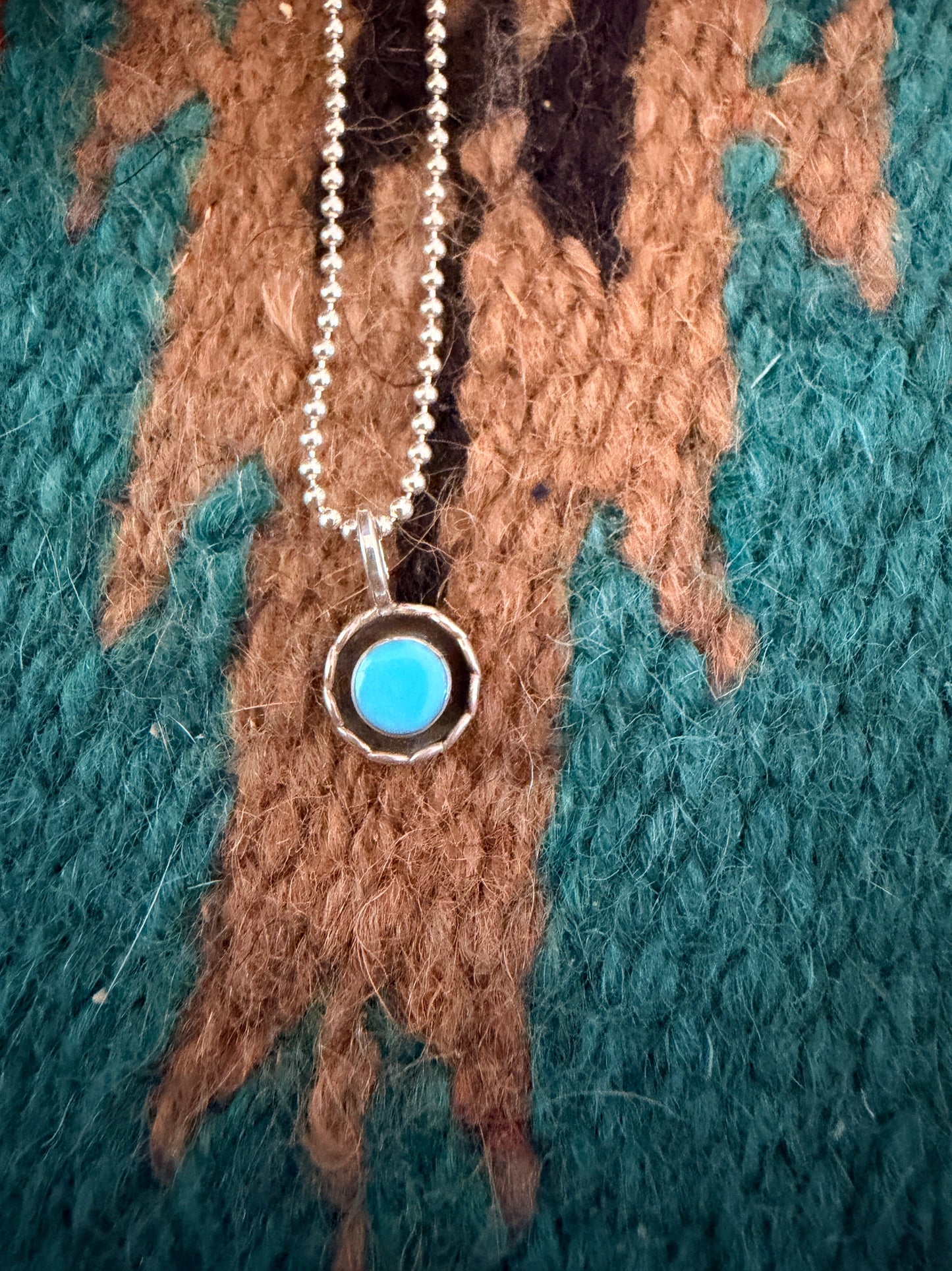 Handcrafted Sterling Silver and Turquoise Mini Pendant