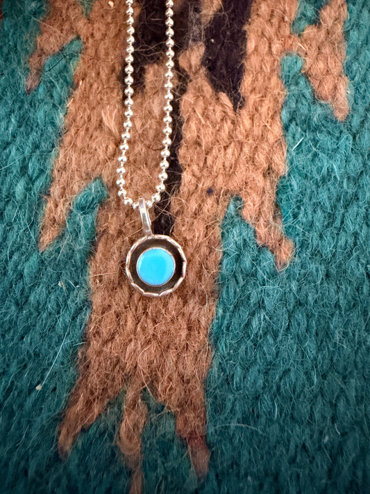 Handcrafted Sterling Silver and Turquoise Mini Pendant
