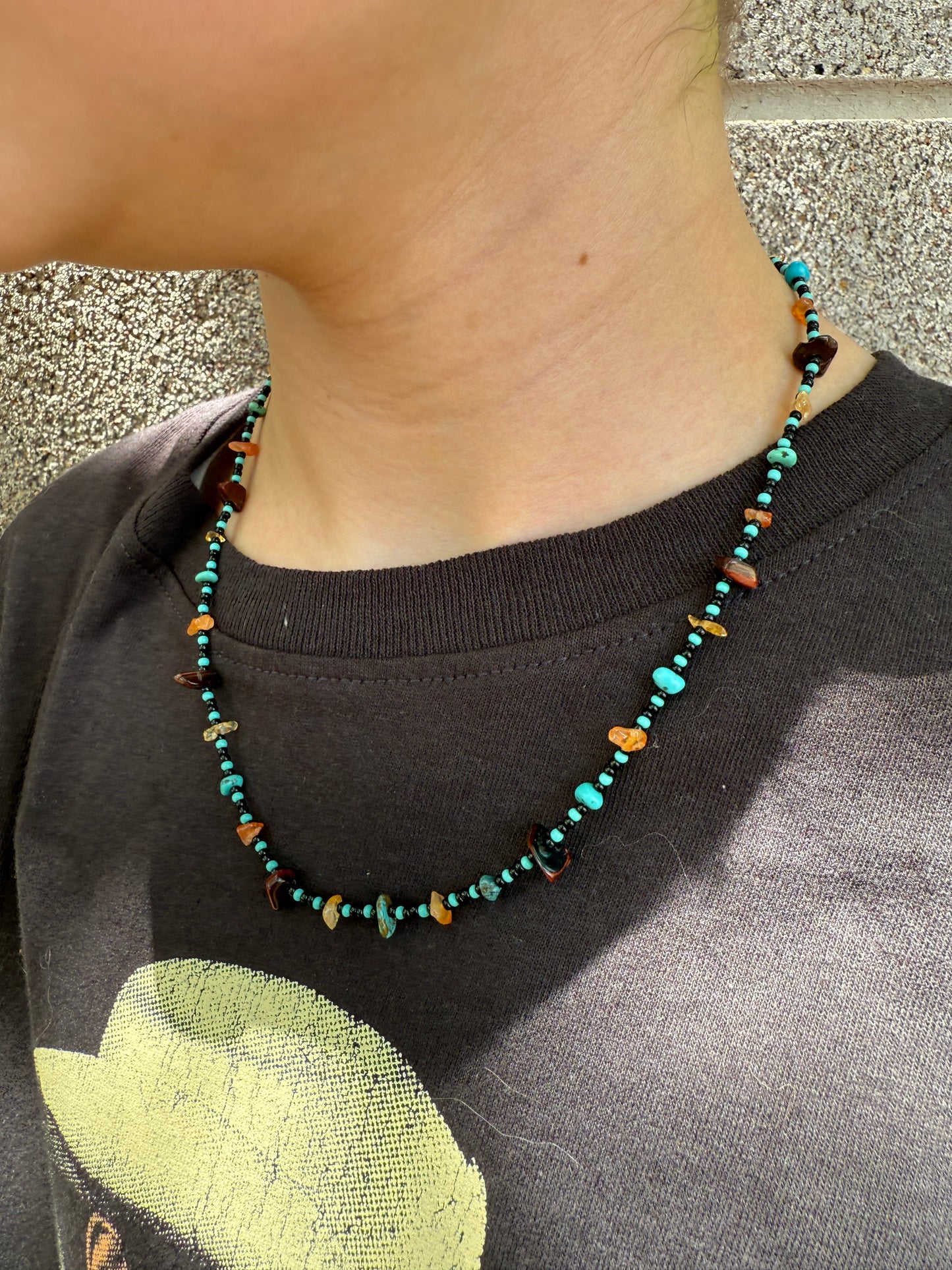 “The Golden Collection” Beaded Bliss Handmade Beaded Necklace 16” STYLE 8