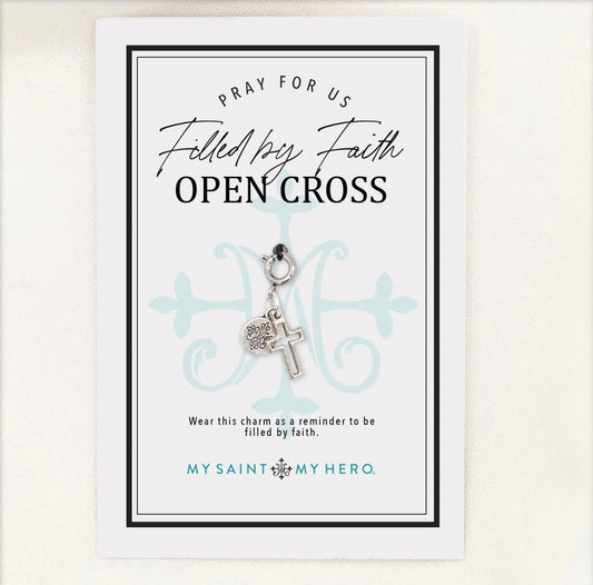 Filled By Faith Open Cross Medal Charm