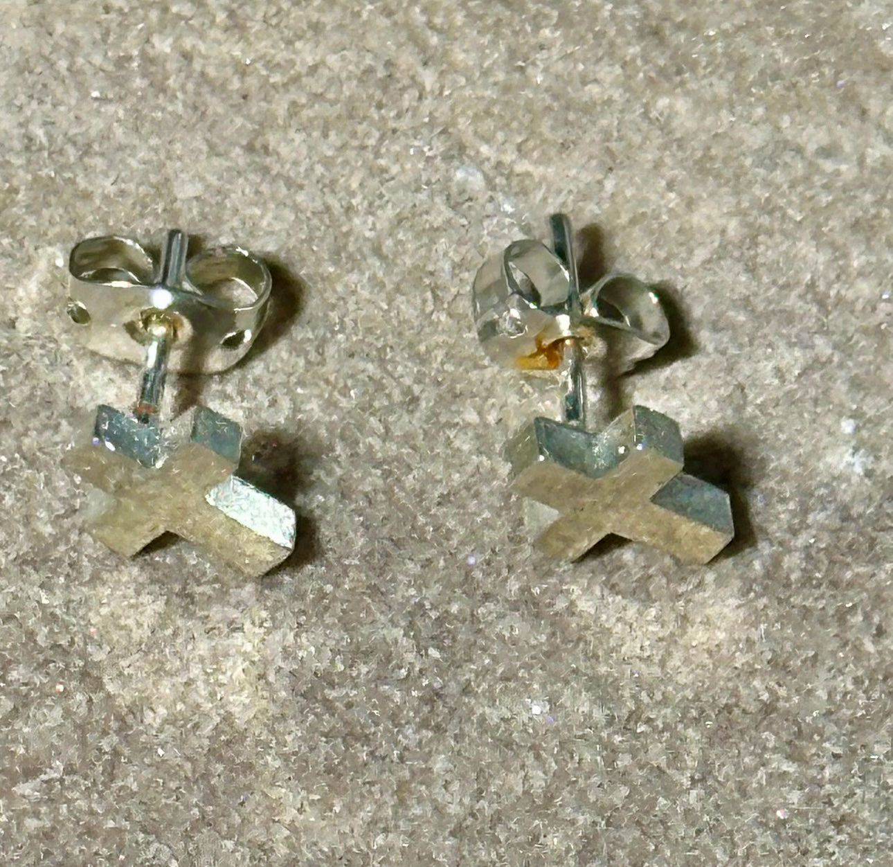 Petite Sterling Silver Cross Earrings