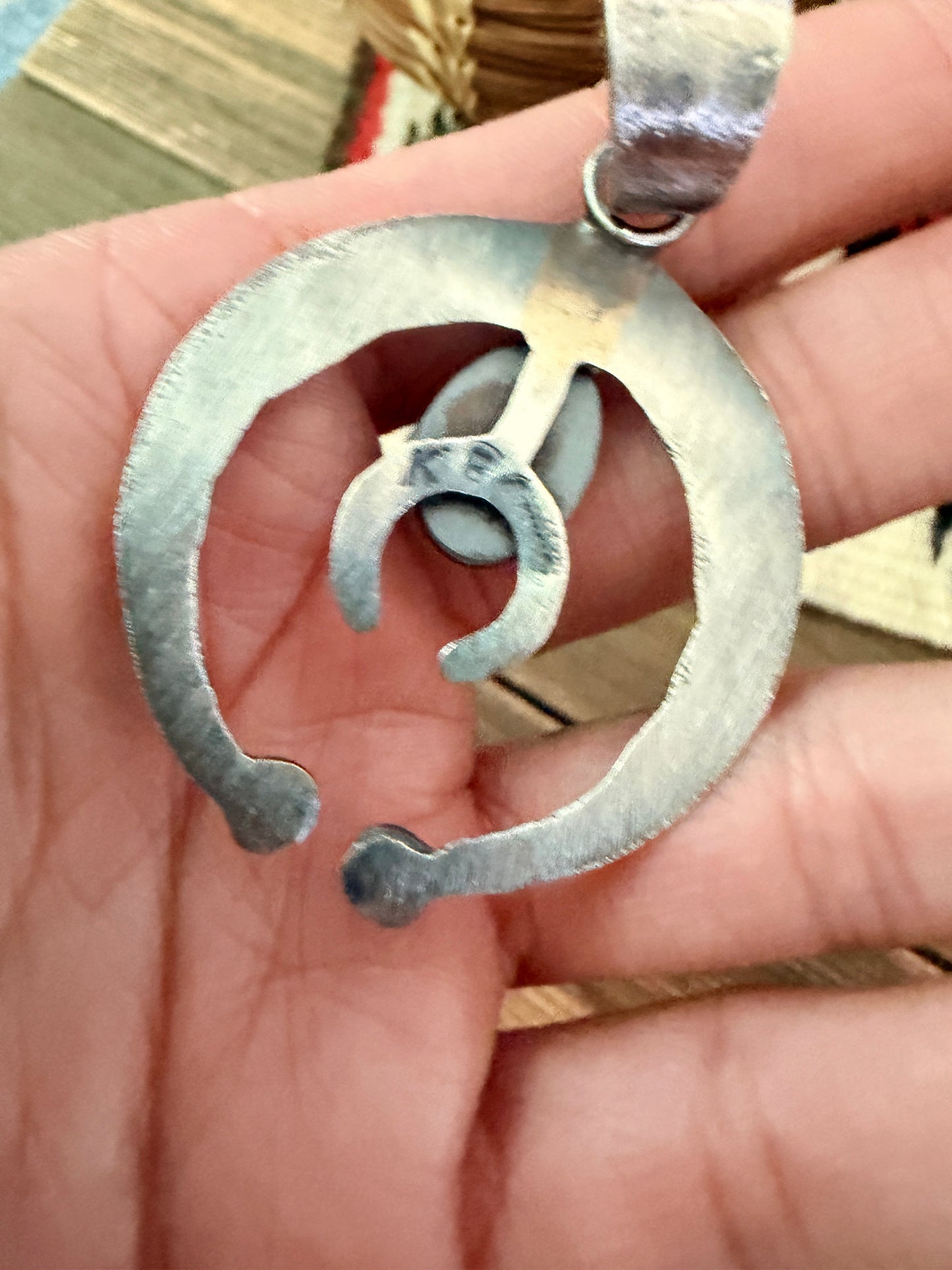 Handcrafted Sterling Silver & Golden Hills Turquoise Naja Pendant by Kevin Billah