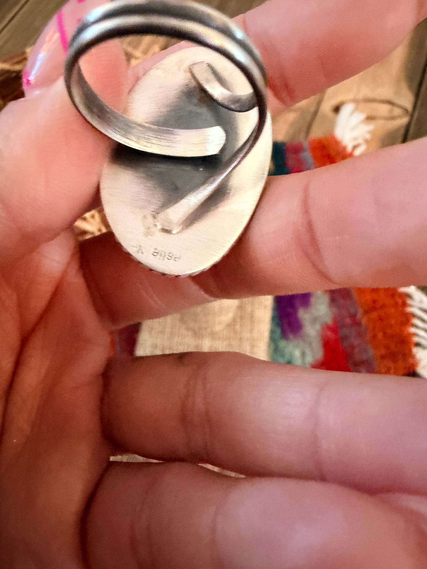 Handcrafted Orange Spiny Oyster & Sterling Silver Adjustable Ring