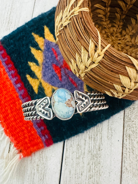 Handcrafted Sterling Silver & Golden Hills Turquoise Cuff Bracelet