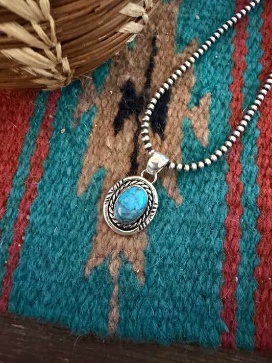 Handcrafted Sterling Silver and Turquoise Pendant