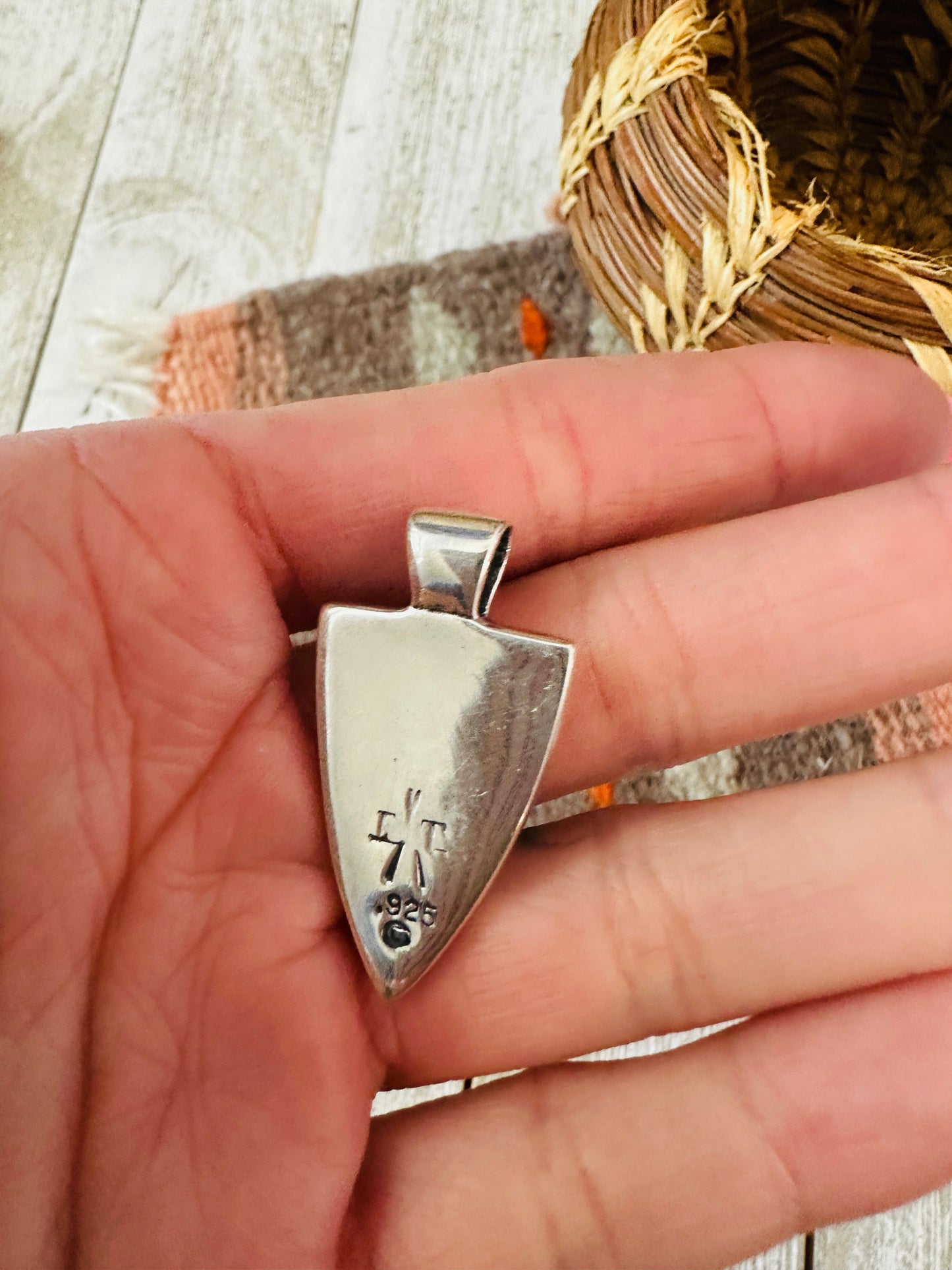 Handcrafted Cotton Candy & Sterling Silver Inlay Pendant