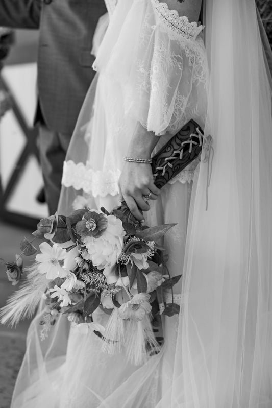 The Houston Tooled Leather Bouquet Wrap