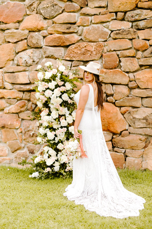 The Dolly Gown-Custom Western Wedding Dress with Fringe