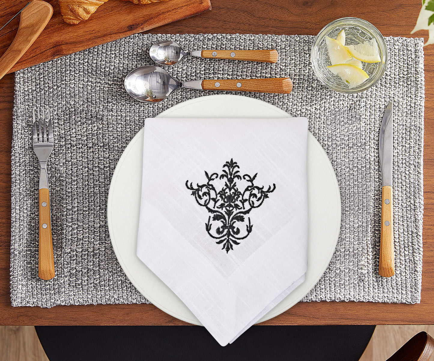 White Wedding Napkins - Victorian Napkins