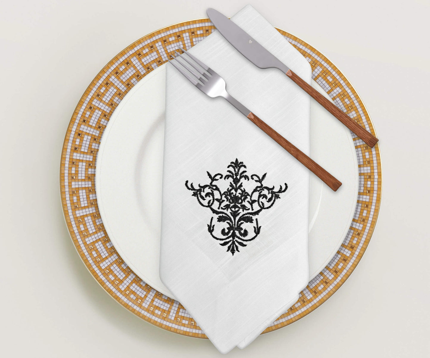 White Wedding Napkins - Victorian Napkins