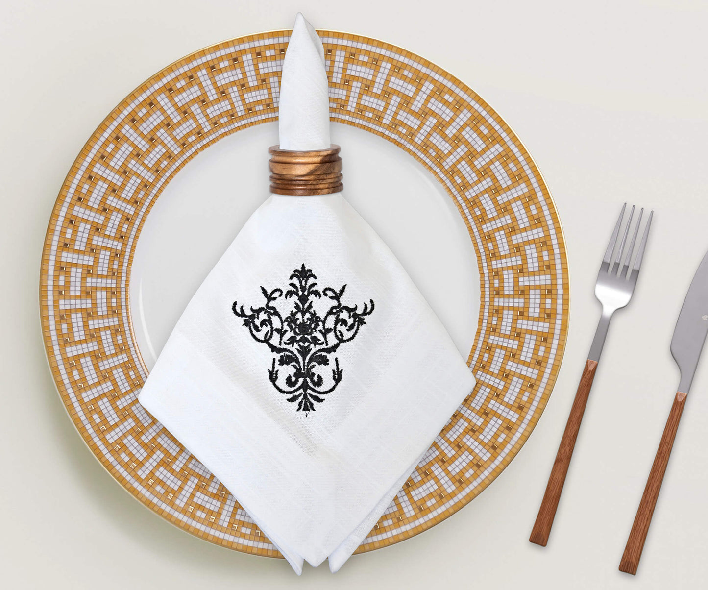 White Wedding Napkins - Victorian Napkins