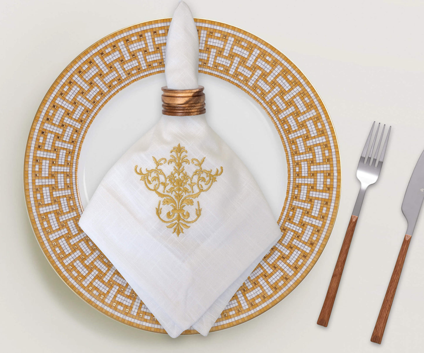 White Wedding Napkins - Victorian Napkins