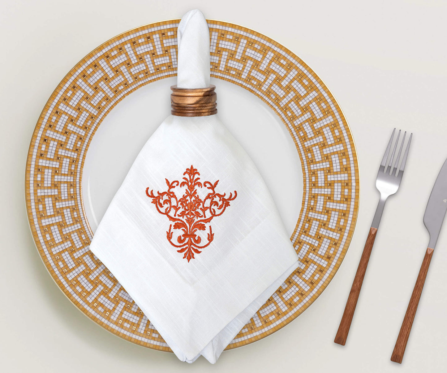 White Wedding Napkins - Victorian Napkins