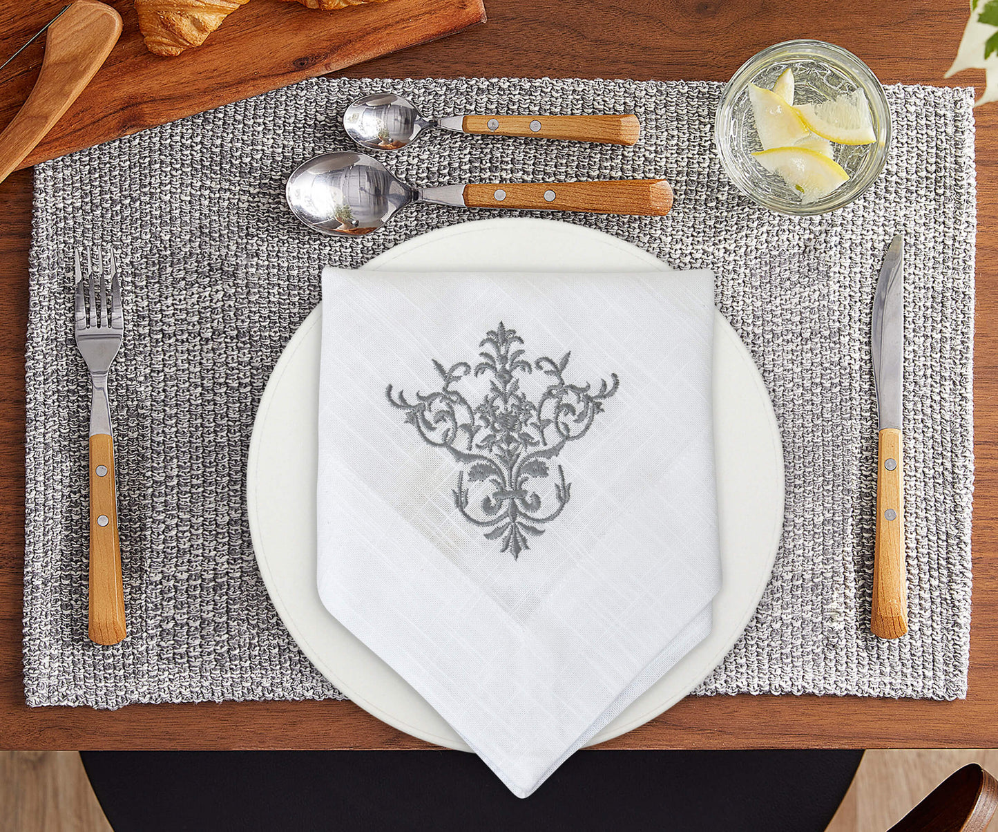 White Wedding Napkins - Victorian Napkins