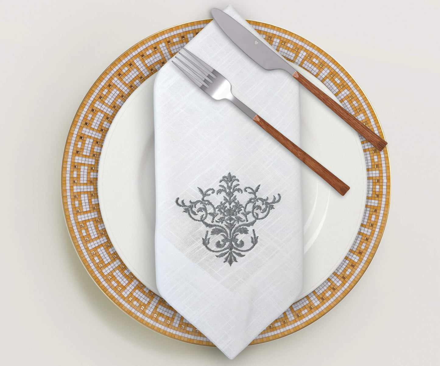 White Wedding Napkins - Victorian Napkins
