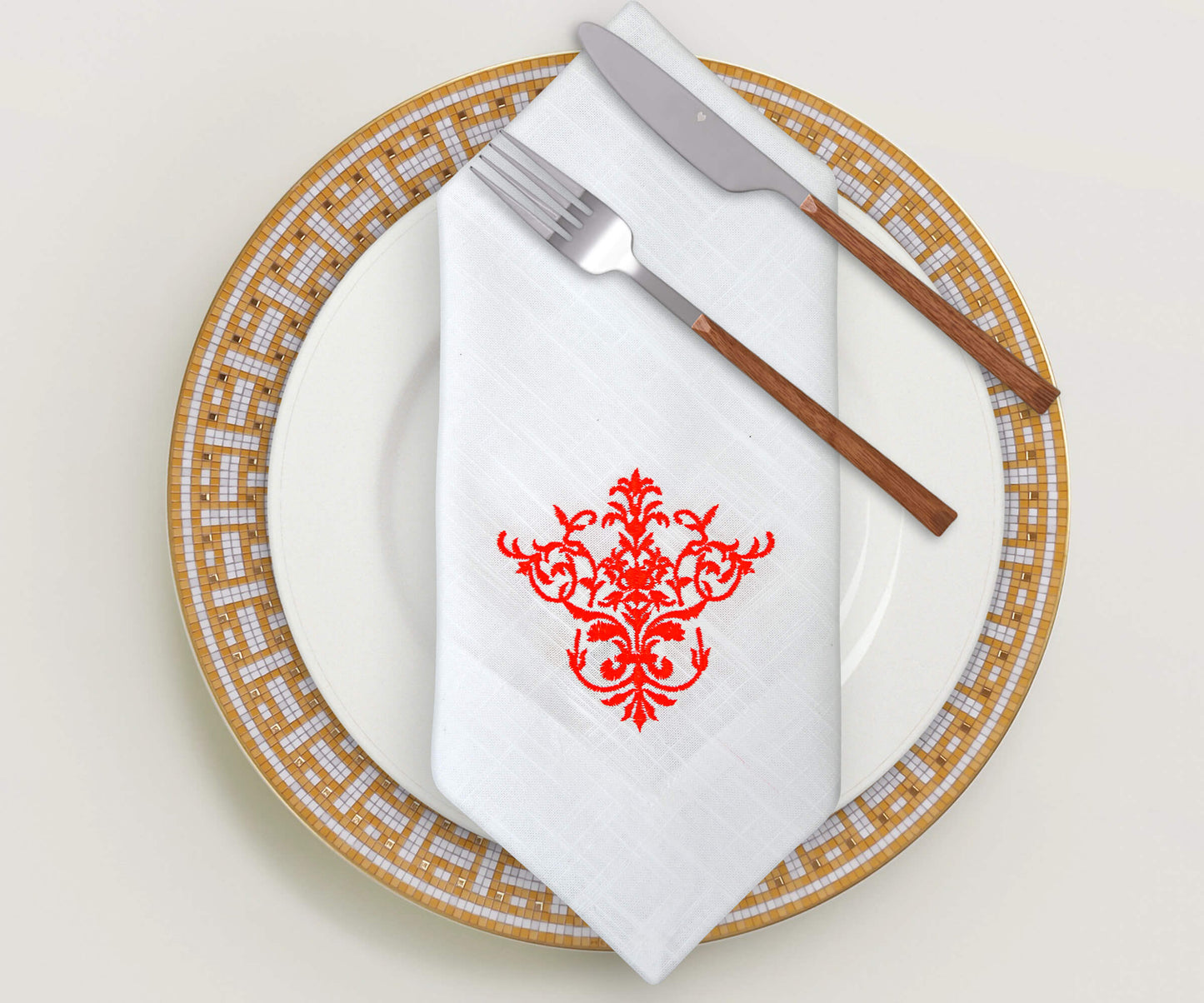 White Wedding Napkins - Victorian Napkins