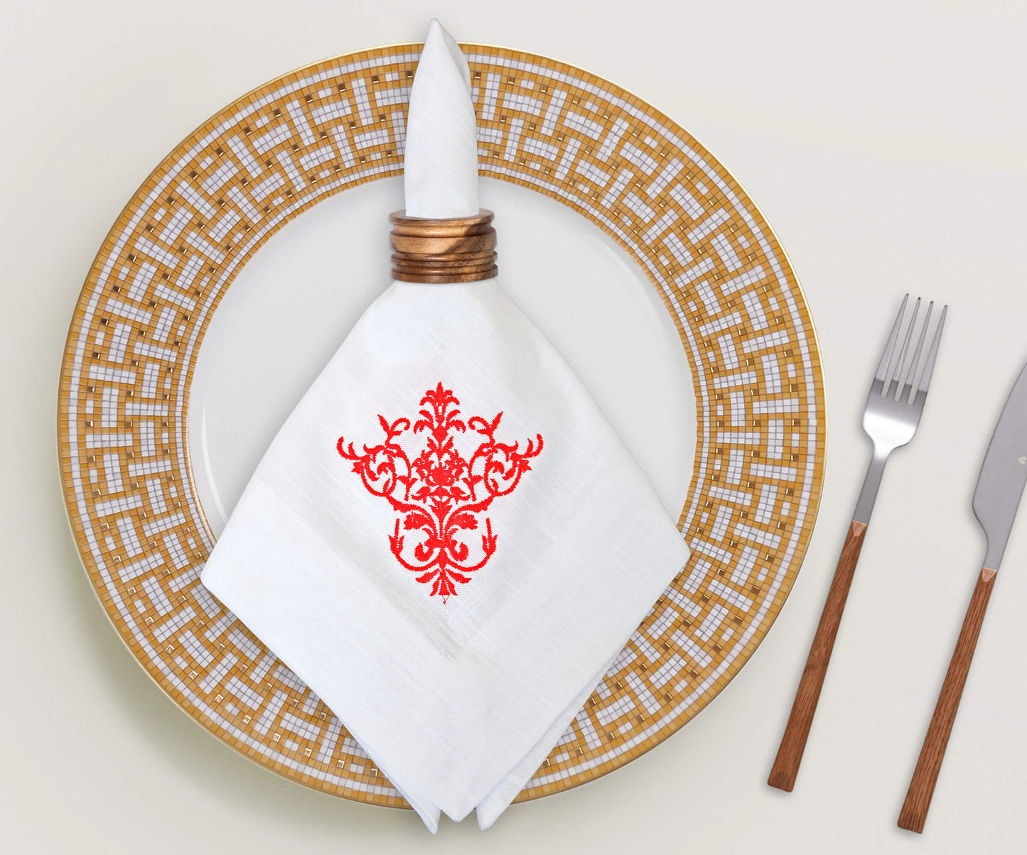 White Wedding Napkins - Victorian Napkins