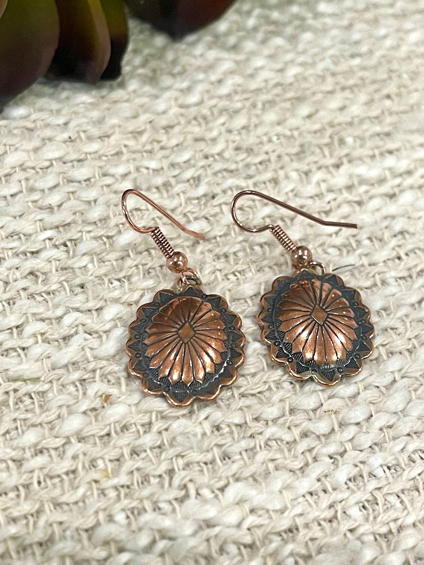Handmade Copper Dangle Earrings