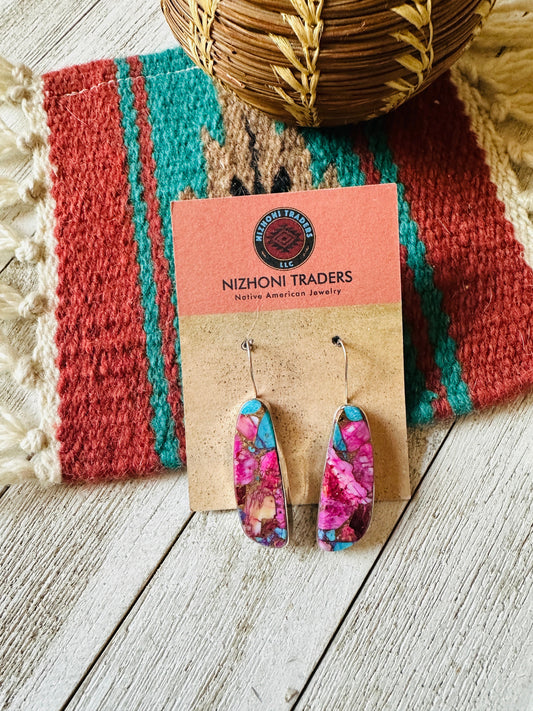 Handcrafted Pink Dream Mojave & Sterling Silver Dangle Earrings