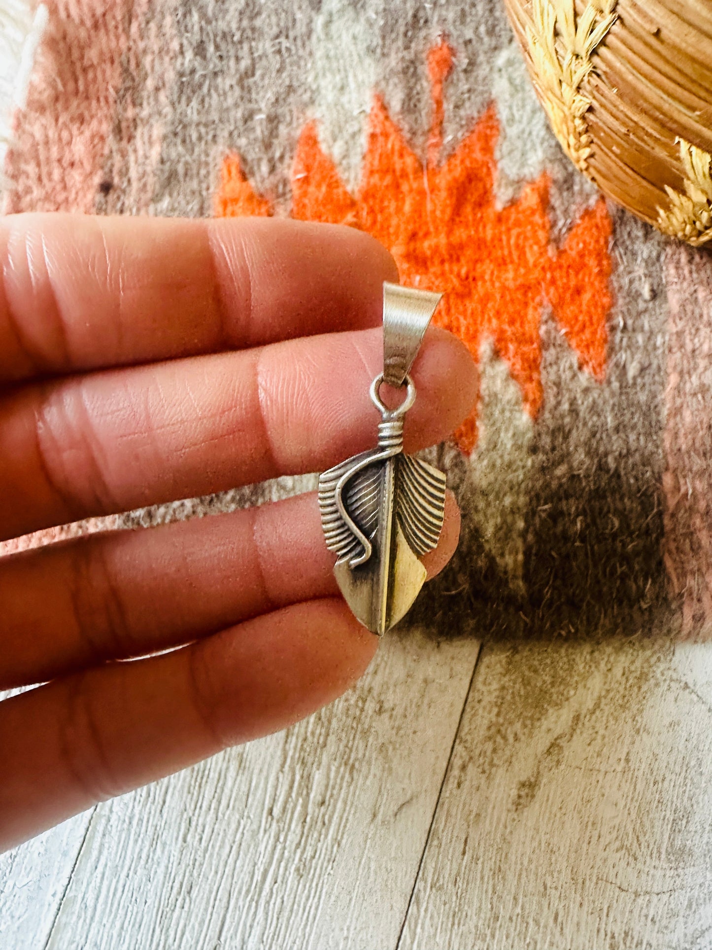 Handcrafted Sterling Silver Feather Pendant
