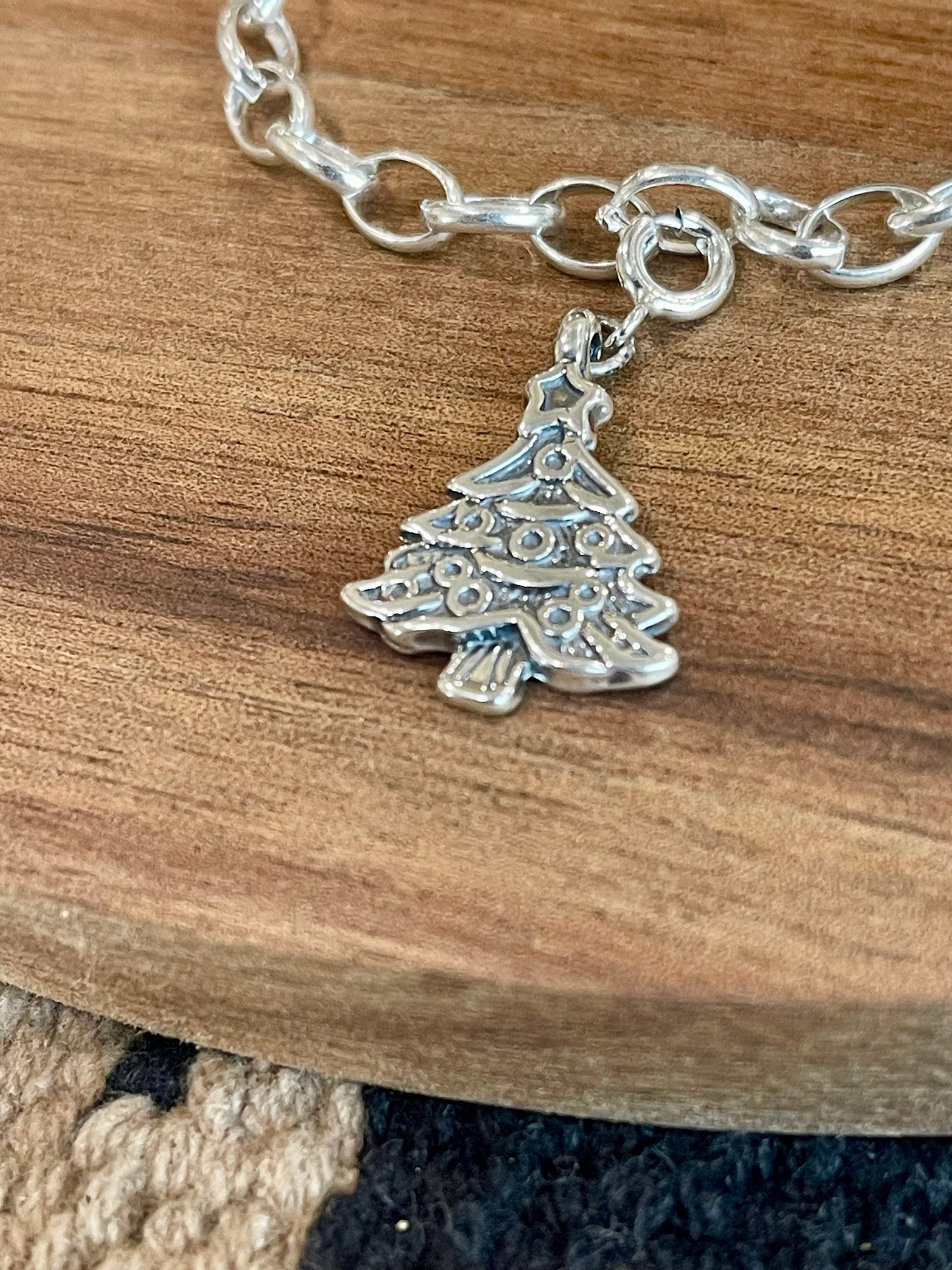 Handcrafted Sterling Silver CHRISTMAS TREE Charm