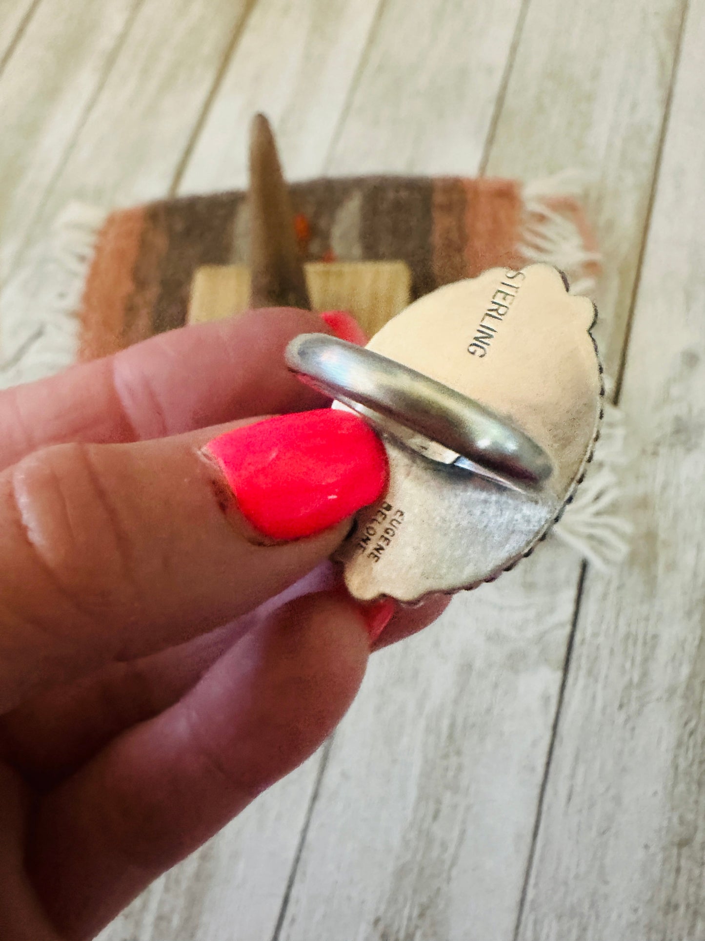 Handcrafted Sterling Silver & Rose Dahlia Adjustable Ring