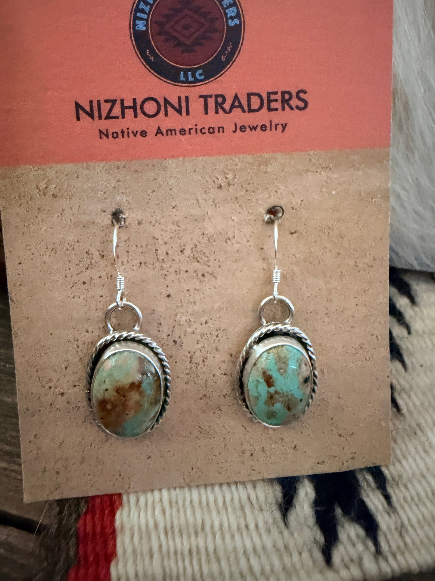 Handcrafted Royston Turquoise & Sterling Silver Necklace and Earring Set by Fred Francis