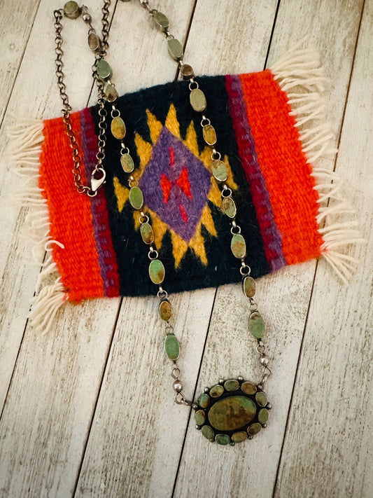 Handcrafted Sterling Silver & Royston Turquoise Necklace by Jacqueline Silver