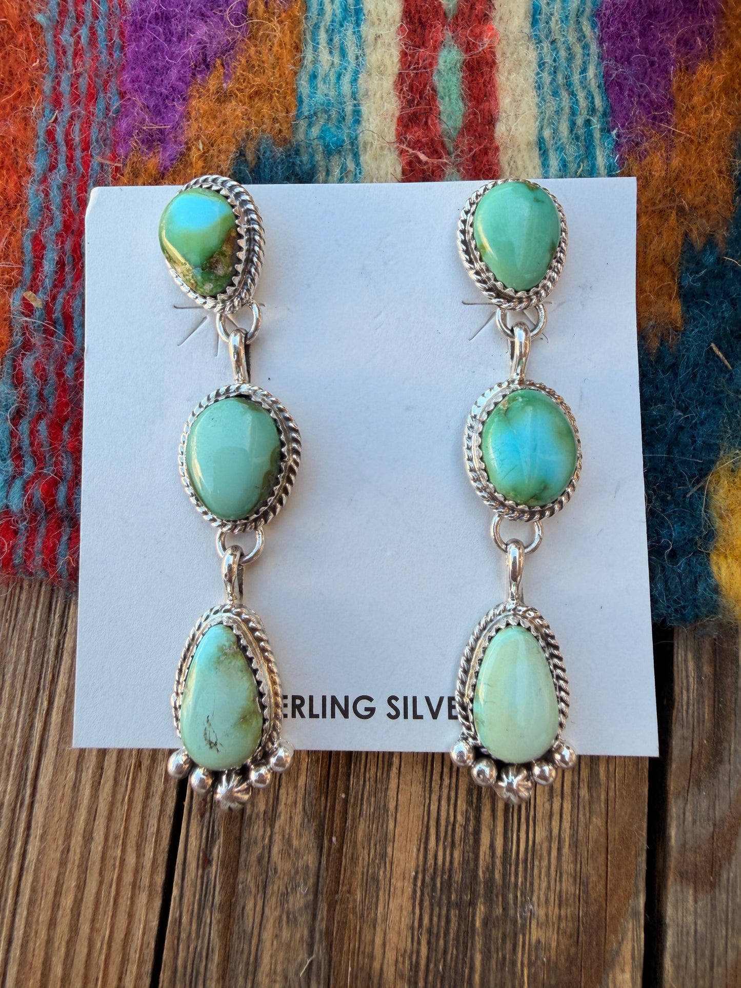 Handcrafted Sonoran Mountain Turquoise & Sterling Silver Dangle Earrings