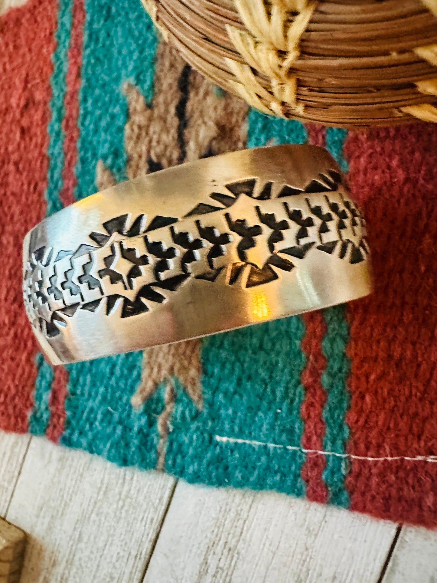 Handcrafted & Hand Stamped Sterling Silver Cuff Bracelet