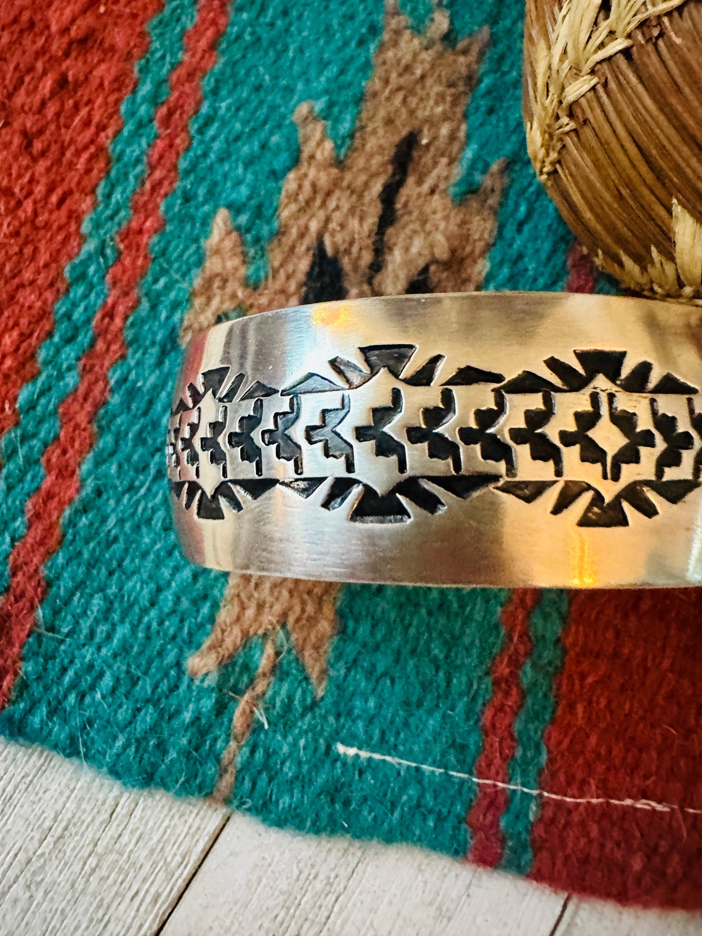 Handcrafted & Hand Stamped Sterling Silver Cuff Bracelet