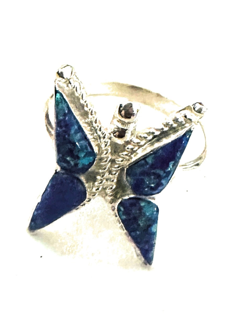 Handcrafted Sterling Silver & Purple Opal Butterfly Ring