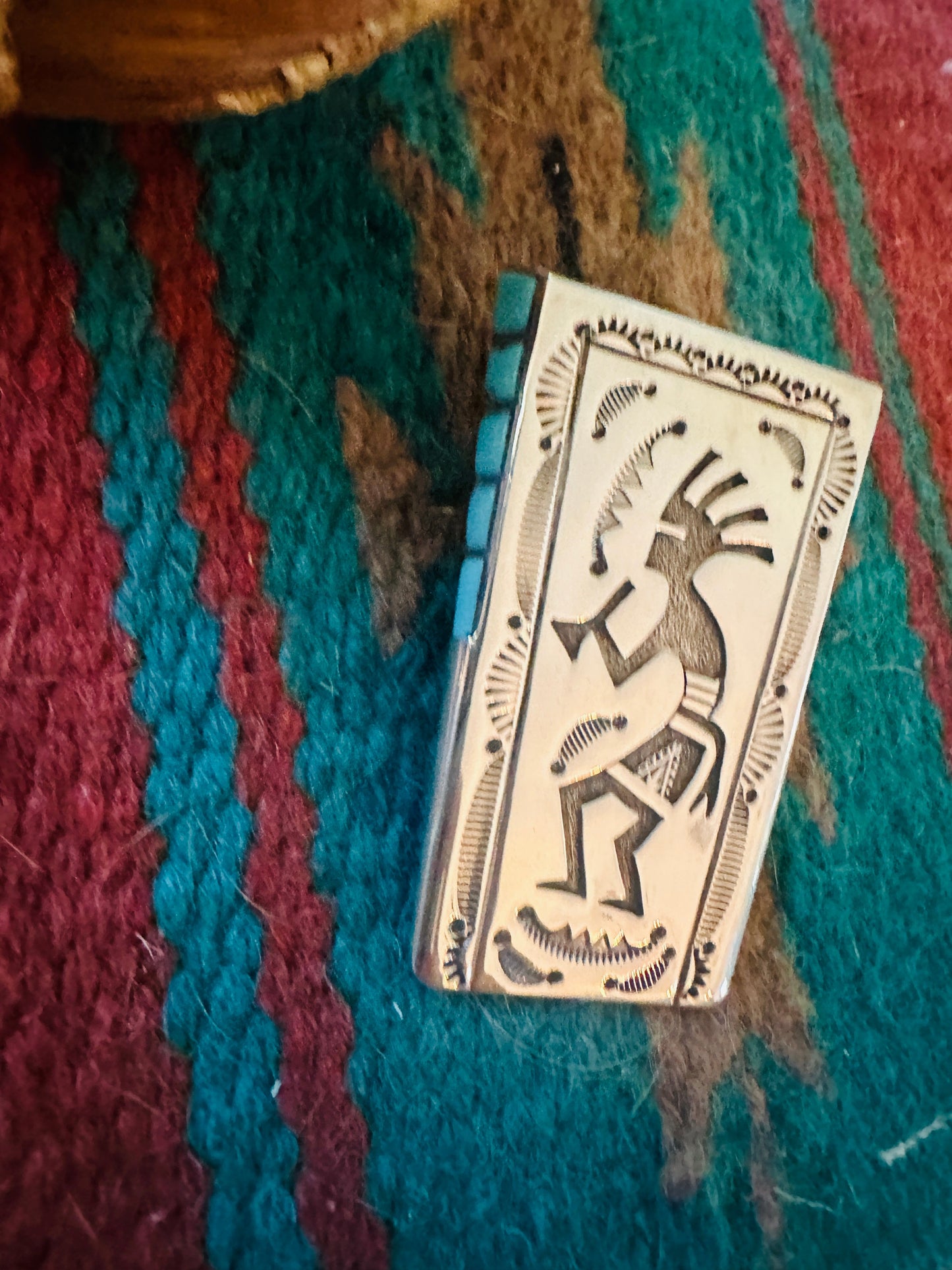 Handcrafted Sterling Silver & Turquoise Bolo Pendant
