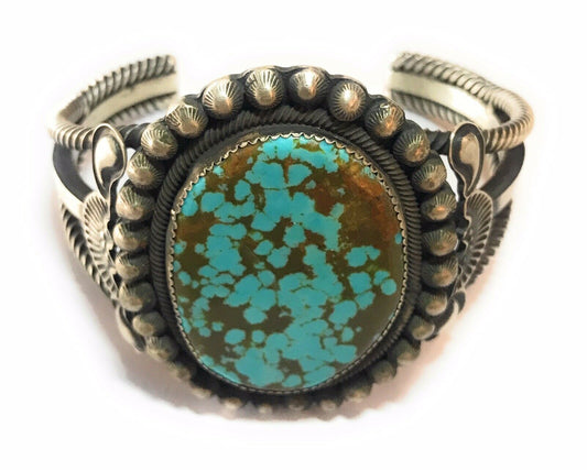 Navajo Royston Turquoise Sterling Silver Cuff Bracelet Signed