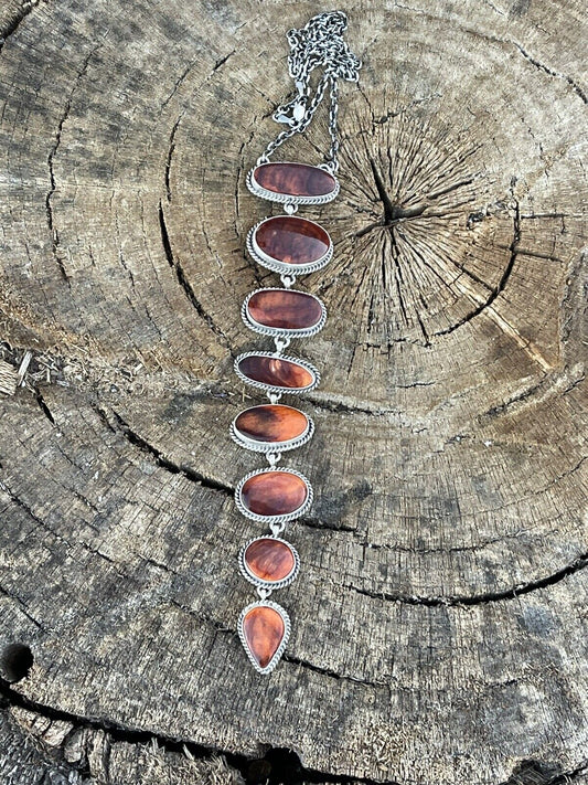 Handcrafted Sterling Silver Spiny Drop Necklace By Wydell Billie