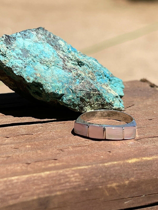 Pink Mussel Inlay Stacker Bands