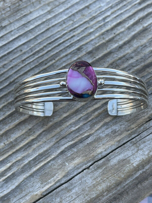Handcrafted Pink Dream Mojave Sterling Silver Custom Cuff