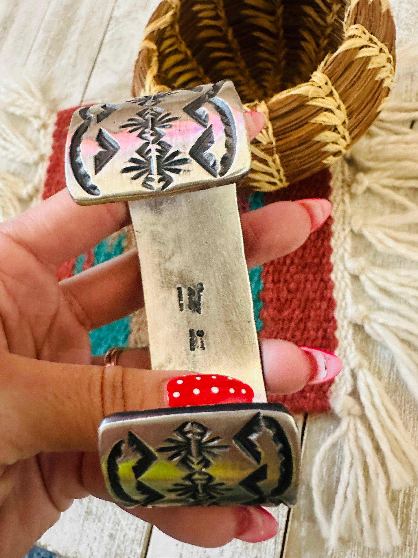 Handcrafted Sterling Silver & Golden Hills Turquoise Cuff Bracelet by Chimney Butte /
